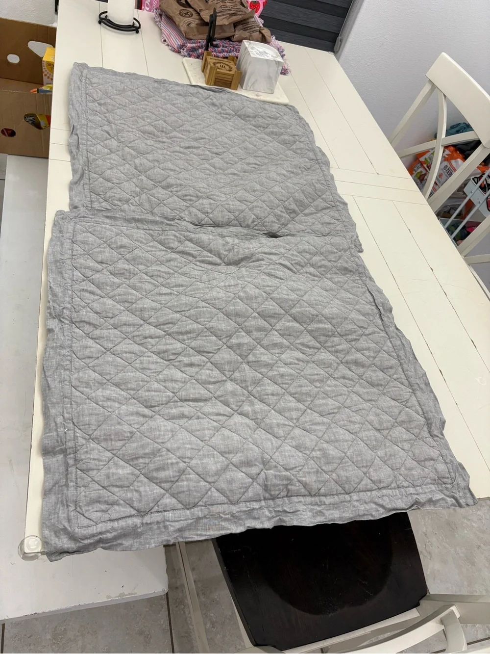 Pottery Barn pillow set of 2 26x26 Light Gray Quilted Pillow Covers